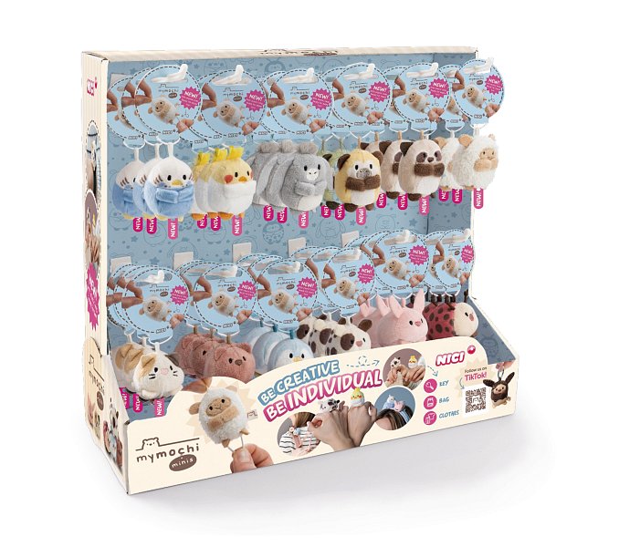 NICI DISPLAY přívěsek MyMochi 3 minis 5cm, 36 ks á 12 assort, plný