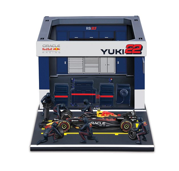 Bburago - Formula Racing F1 Pit Pass set - Oracle Red Bull Racing RB21 (2025) #22 Yuki Tsunoda, 1:43
