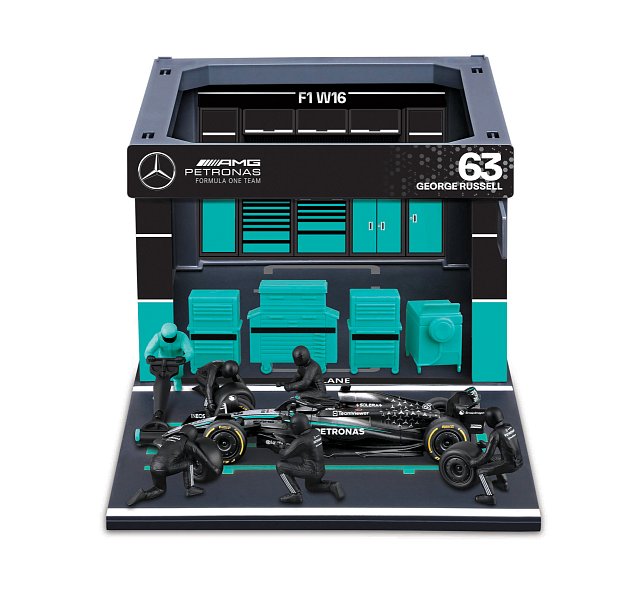 Bburago - Formula Racing F1 Pit Pass set - Mercedes-AMG Petronas W16 (2025) #63 George Russell, 1:43