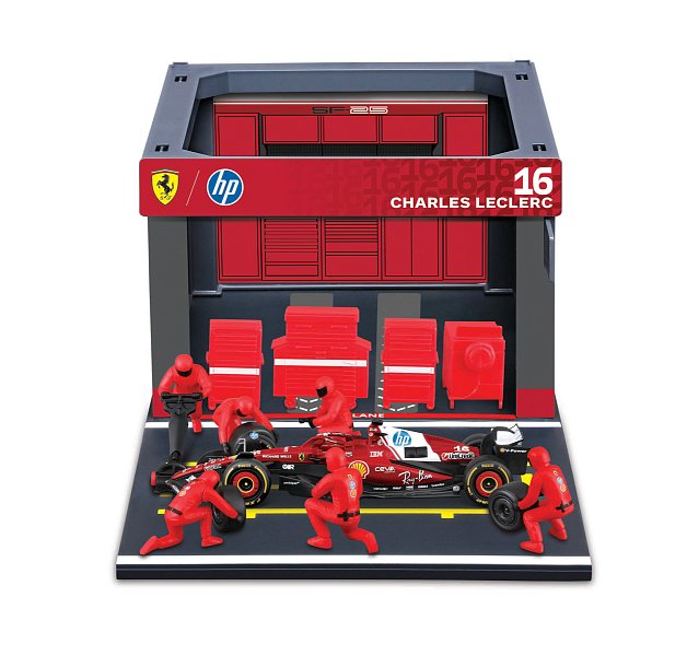Bburago - Formula Racing F1 Pit Pass set - Ferrari SF-25 (2025), #16 Charles Leclerc, 1:43