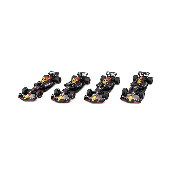 Bburago - FORMULA RACING F1 4 Pack - Oracle Red Bull Racing , #1 M.Verstappen + #11 S.Perez, 1:43