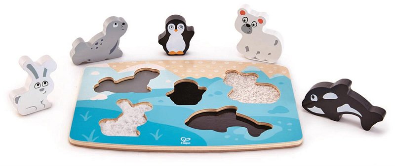 Puzzle na desce - Polární zvířátka