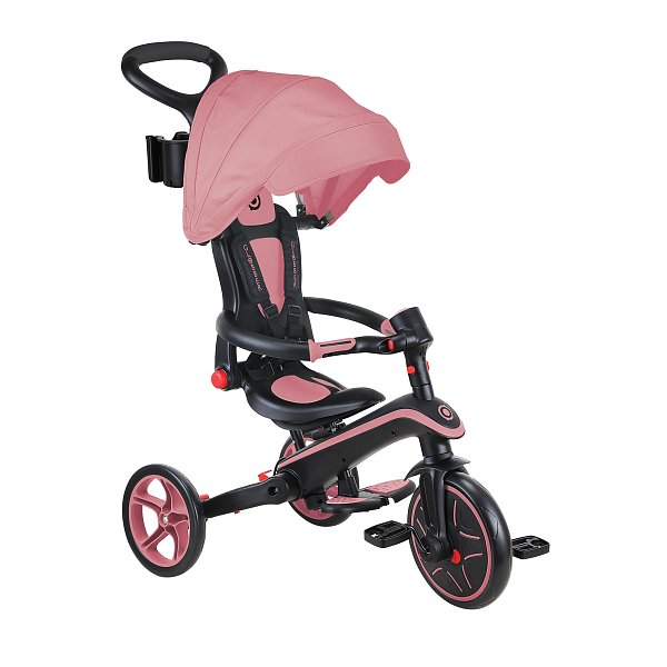 Tříkolka Globber Explorer Trike Foldable 4v1, tmavá pastelová růžová