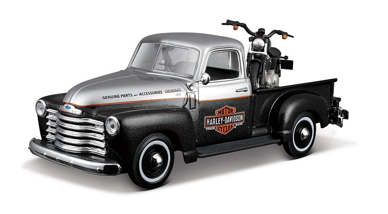 Maisto - Harley-Davidson® 1:25 1950 Chevrolet® 3100™ Pickup + 1:24 1948 FL Panhead