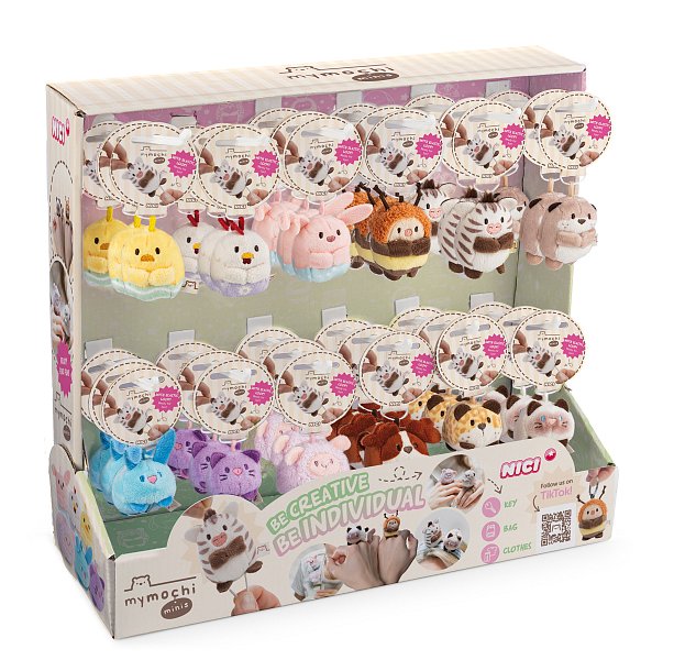 NICI DISPLAY přívěsky MyMochi minis Series 4, 5 cm, 36 ks á 12 assort, plný