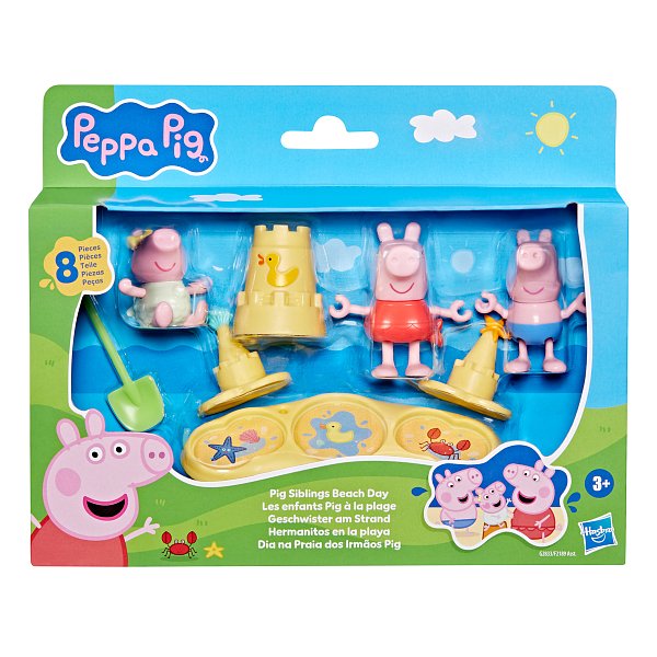 HASBRO - Prasátko Peppa Pig sourozenci na pláži
