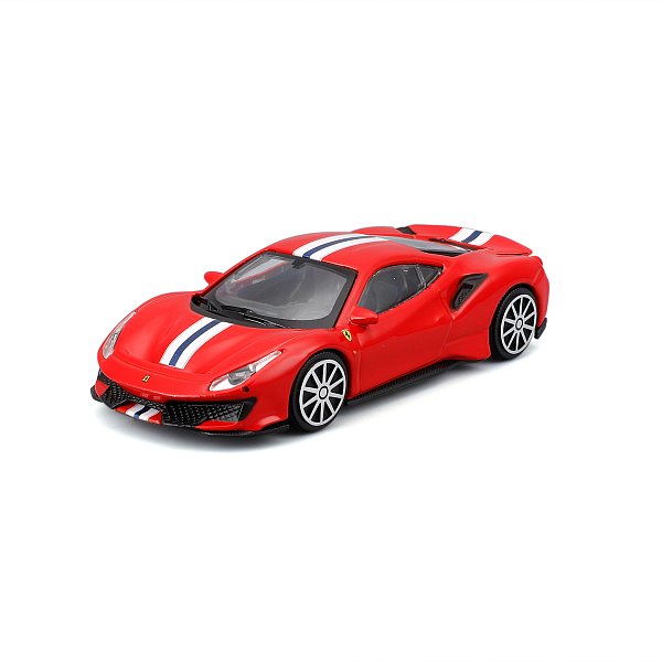 Bburago - RACE+PLAY, Ferrari 488 Pista, červená, 1:43