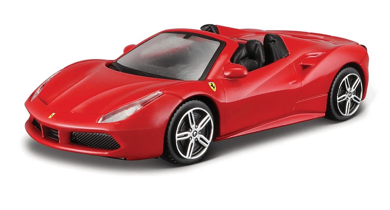 Bburago - RACE+PLAY, Ferrari 488 Spider, červená, 1:43