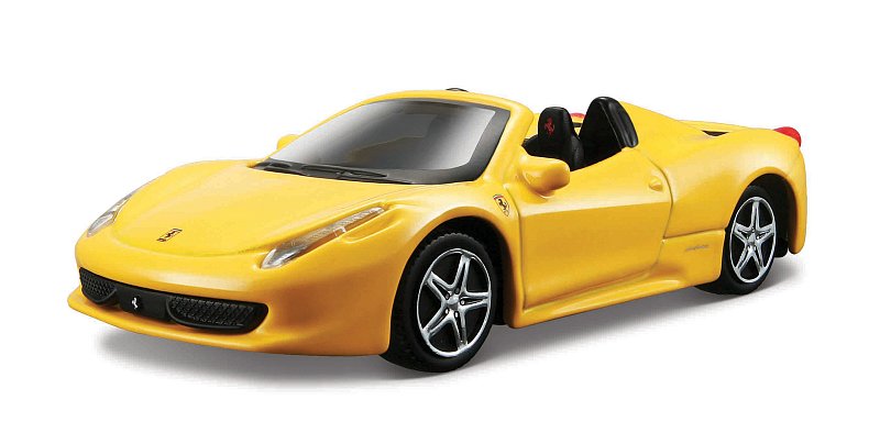 Bburago - RACE+PLAY, Ferrari 458 Spider, žlutá, 1:43
