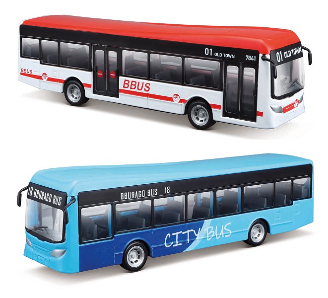 Bburago - CITY BUS & TRAMS, Městský autobus 19 cm, assort