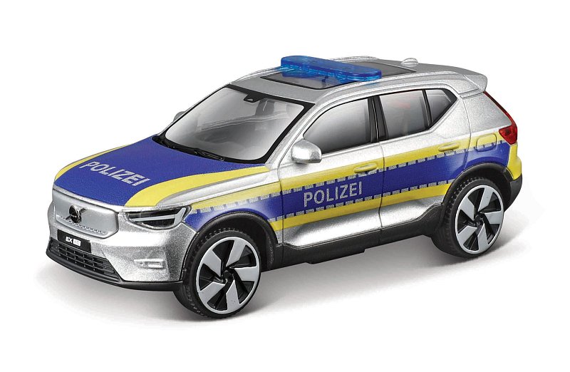 Bburago - STREET FIRE, Volvo EX40 Policie, stříbrná, 1:43
