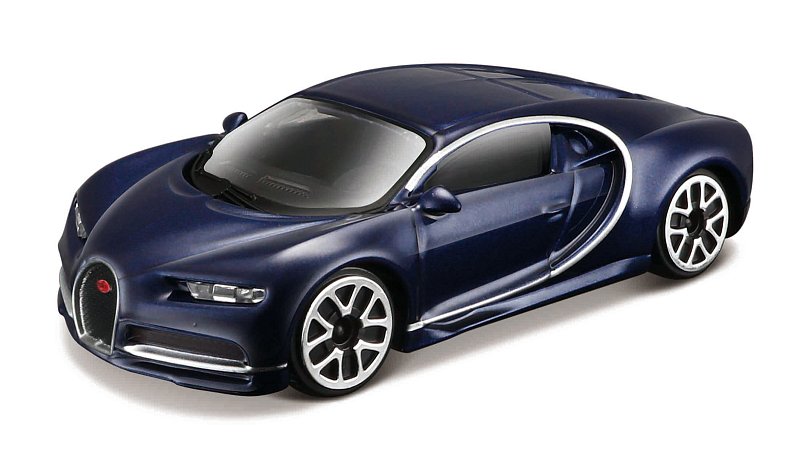 Bburago - STREET FIRE, Bugatti Chiron, tmavě modrá metalíza, 1:43