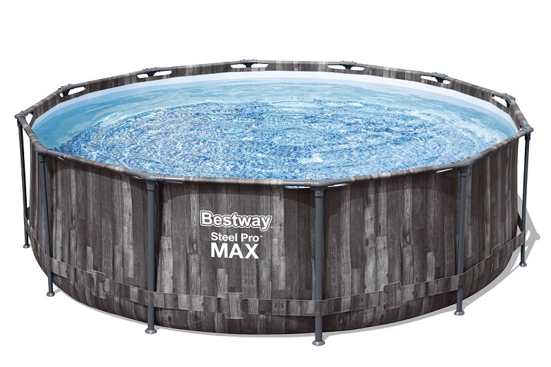 Nadzemní bazén kulatý Steel Pro MAX, kartušová filtrace, schůdky, průměr 3,66m, výška 1m