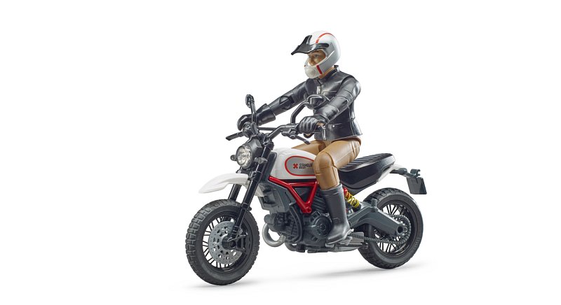 bworld - motorka Ducati Desert Sled s motocyklistou