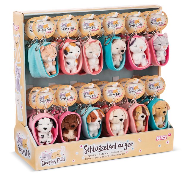 NICI DISPLAY assort Spící zvířátka 8cm, 12 druhů, 36ks