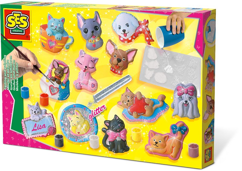 Odlévání a malování - kočky a psi