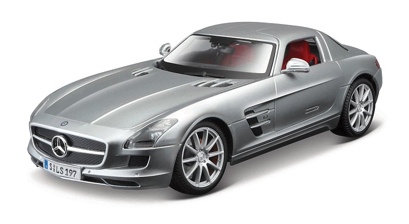 Maisto - Mercedes-Benz SLS AMG, stříbrná, 1:18