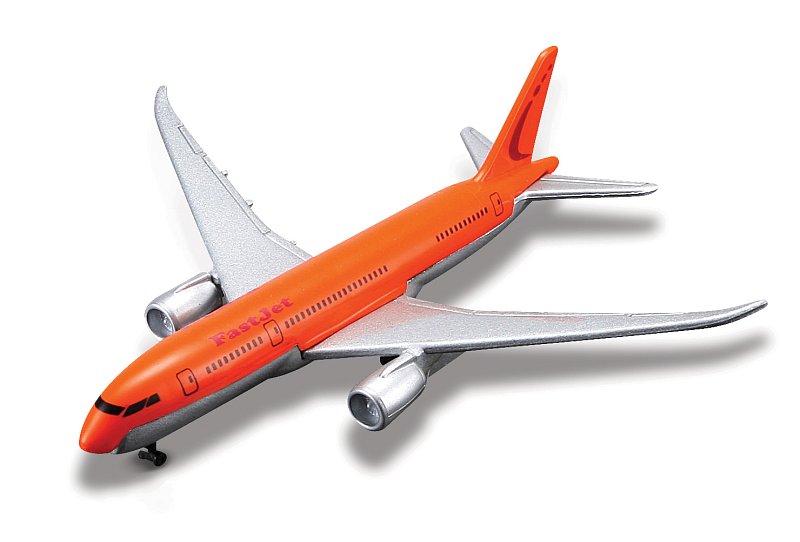 Maisto - Fresh Metal Tailwinds - letadla, Boeing 787-8 Dreamliner, oranžovo-stříbrná, blister