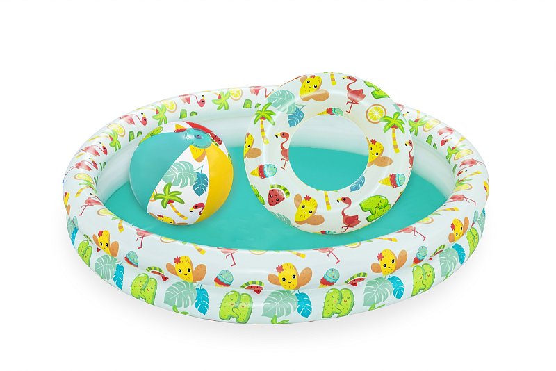 Nafukovací SET - bazén 112cm, plavací kruh 51cm, míč 41x15cm
