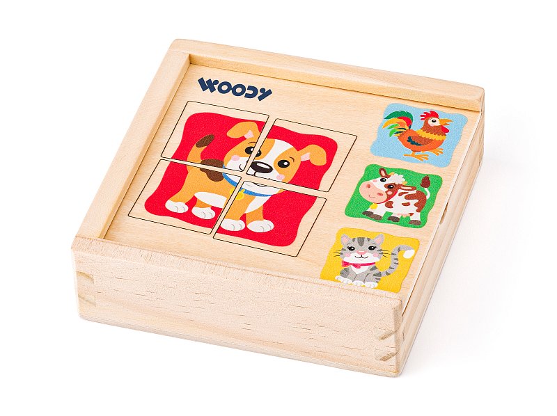 Minipuzzle - Zvířátka v dř. krabičce