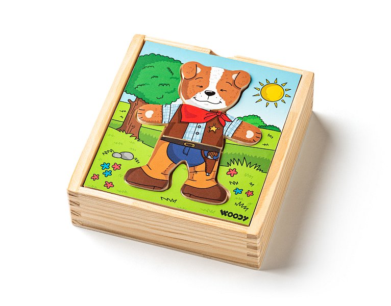 Puzzle šatní skříň ´´Pejsek´´, 18 dílů