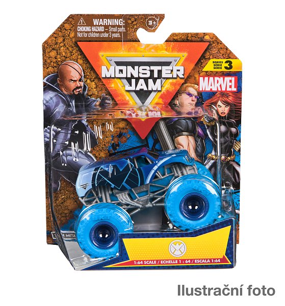 MONSTER JAM - sběratelský kovový model auta Monster Truck, Marvel, assort, 1:64
