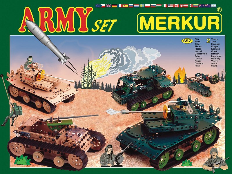 Merkur Army construcion set, 657 pcs, 40 models
