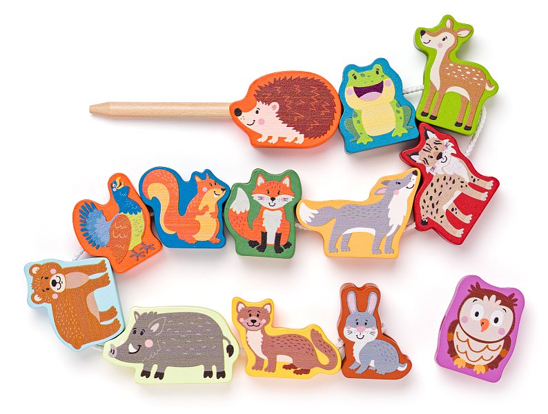 Navlékací korále - Lesní zvířata