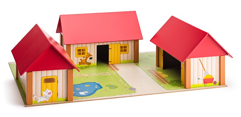 Farmhouse with three buildings & pad