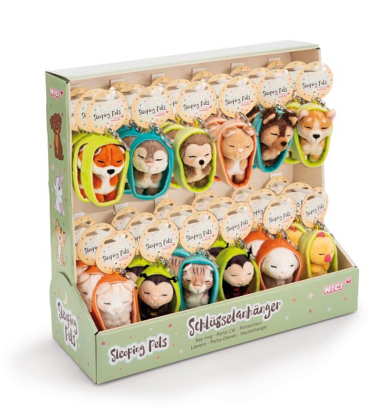 NICI DISPLAY assort Spící zvířátka 12 cm, assort 36ks, GREEN, plný