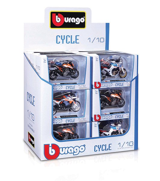Bburago - Motocykl, CYCLE, display 18ks, 1:18, assort