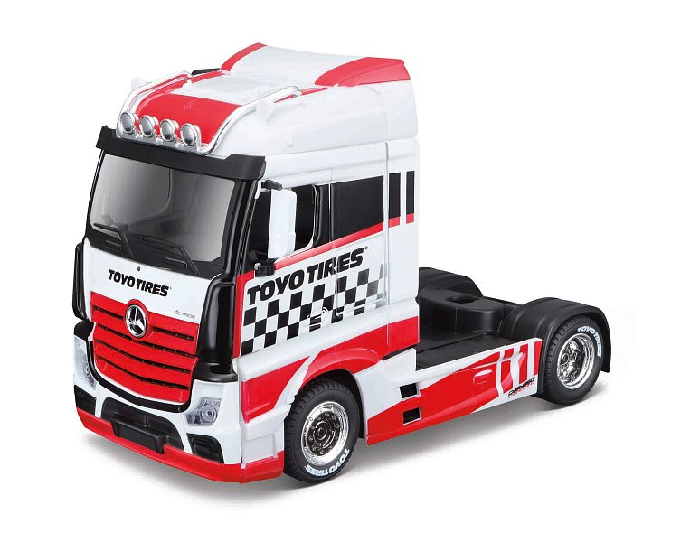 Bburago - Haulers custom cabs, M-B Actros Gigaspace, červeno-bílá, 1:43