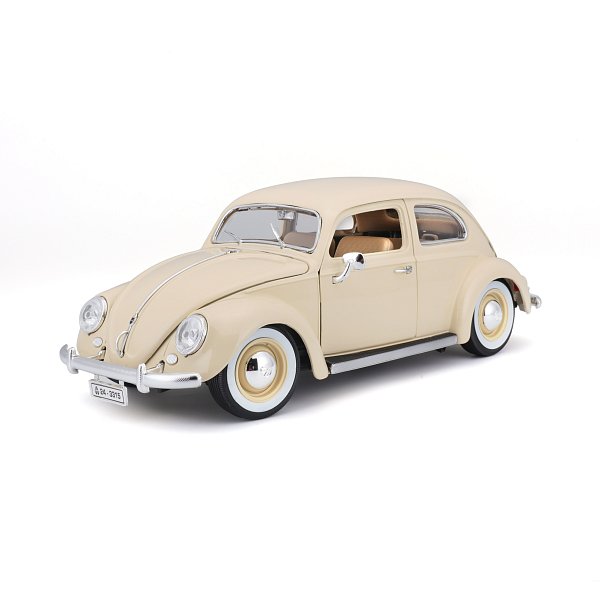 Bburago - Auta HOBBY- Volkswagen Käfer Beetle 1955, béžová, 1:18