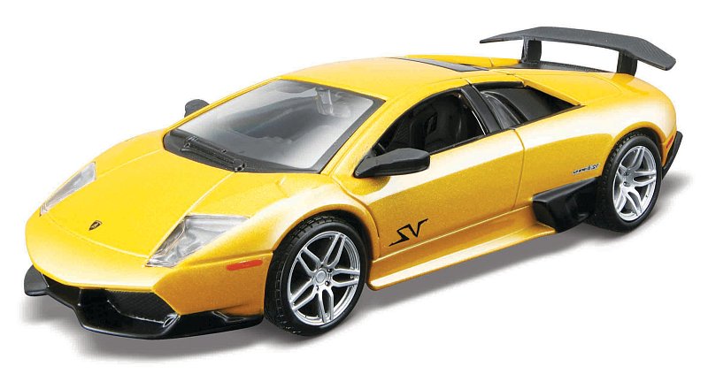 Bburago - Auta HOBBY, Murciélago LP 670-4 SV, žlutá metalíza, 1:32