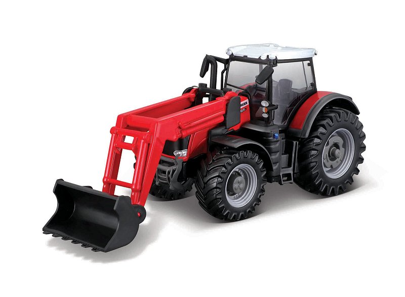 Bburago - FarmLand, Traktor Massey Ferguson 8740S s predným nakladačom, 10cm