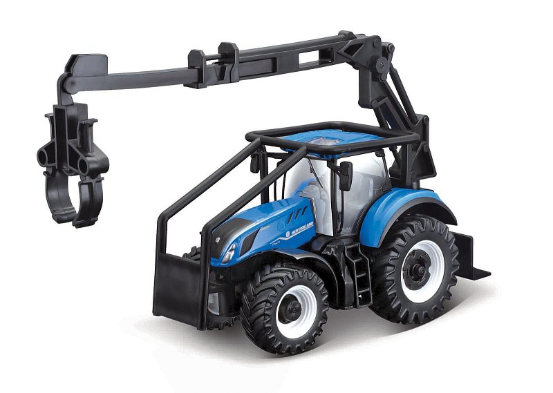 Bburago - FARMLAND Lesní traktor se 3 kládami - New Holland T7.315 HD, 10cm