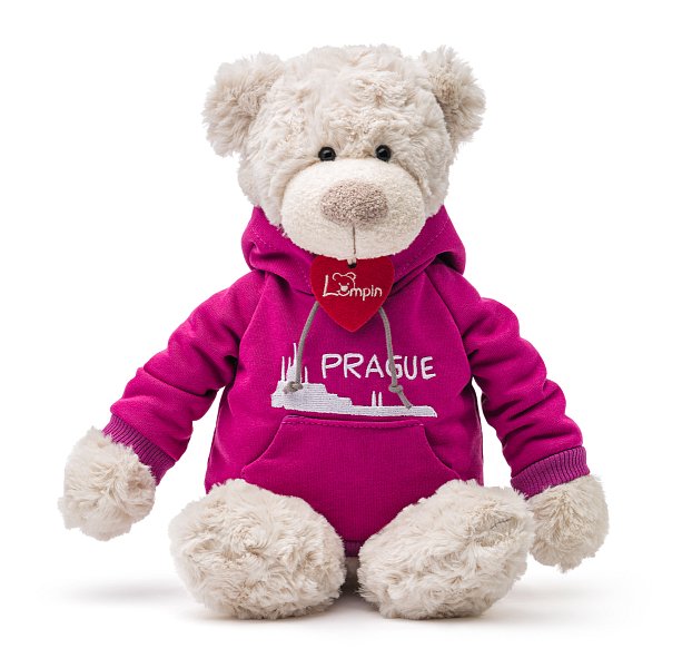 Medvěd Spencer v růžové mikině Praha, 36cm