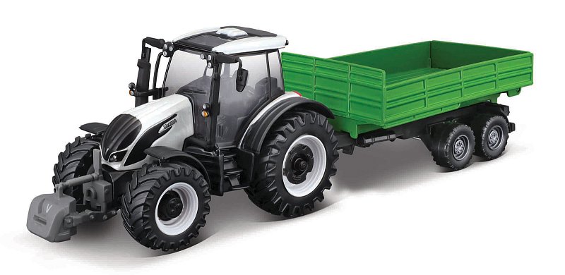 Bburago - FARMLAND, Valtra N174 s vyklápěcím přívěsem , 10 cm
