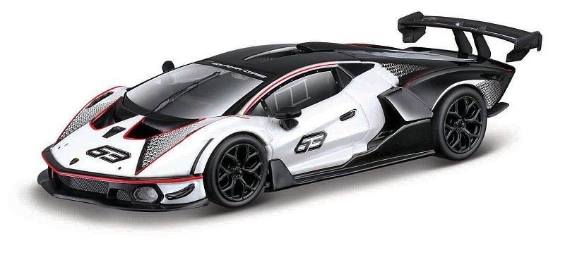 Bburago - RACE, Lamborghini Essenza SCV12, bílá perleť-černá, 1:32