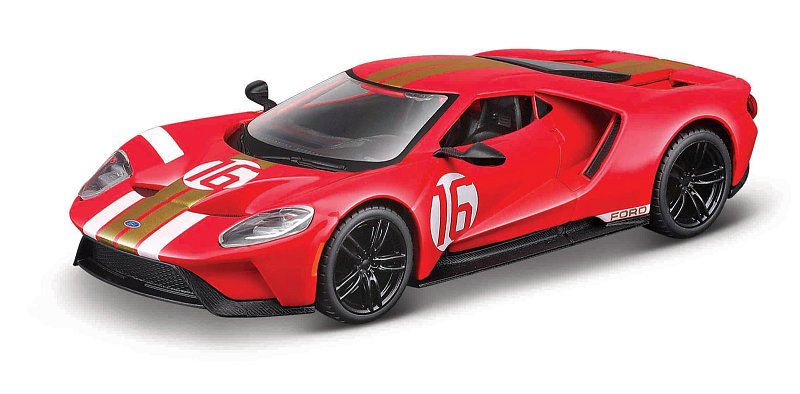 Bburago - RACE, 2022 Ford GT Heritage Edition, červená, 1:32