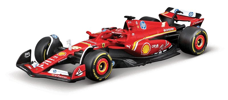Bburago - RACE Formule F1 v dekorativním boxu, Ferrari SF-24 (2024), #16 Charles Leclerc, 1:43