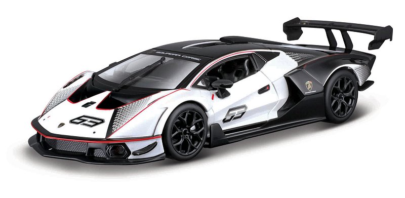 Bburago - RACE, Lamborghini Essenza SCV12, bílá perleť-černá, 1:24