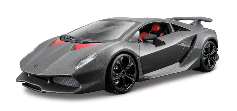 Bburago - Auta HOBBY, Lamborghini Sesto Elemento, šedá metalíza, 1:24