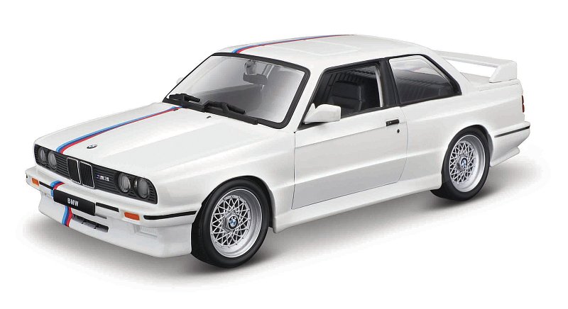 Bburago - Auta HOBBY, 1988 BMW 3 Series M3, bílá, 1:24