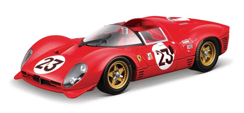 Bburago - RACING, Ferrari 330 P4 Daytona (1967), červená, 1:24