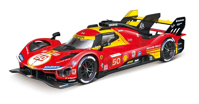 Bburago - RACING, Ferrari 499P - 24h Le Mans Champion 2024, červená, 1:24