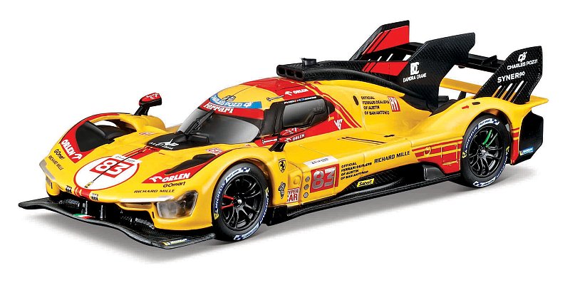 Bburago - RACING, Ferrari 499P - 24H Le Mans 2024 v dekorativním boxu, 1:43