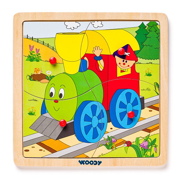 Displ.12ks - Puzzle ze 4 dílů ´´Mašinka´´, 4 motivy