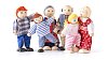Dolls for doll house - farm family, 6 pcs