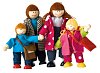 Dolls for doll house - urban family, 4 pcs